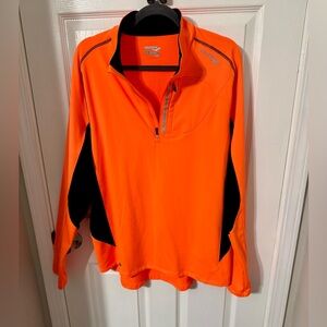 Saucony Men's Vibrant Orange Preloved 1/4 zip Performance Pullover Jacket XL